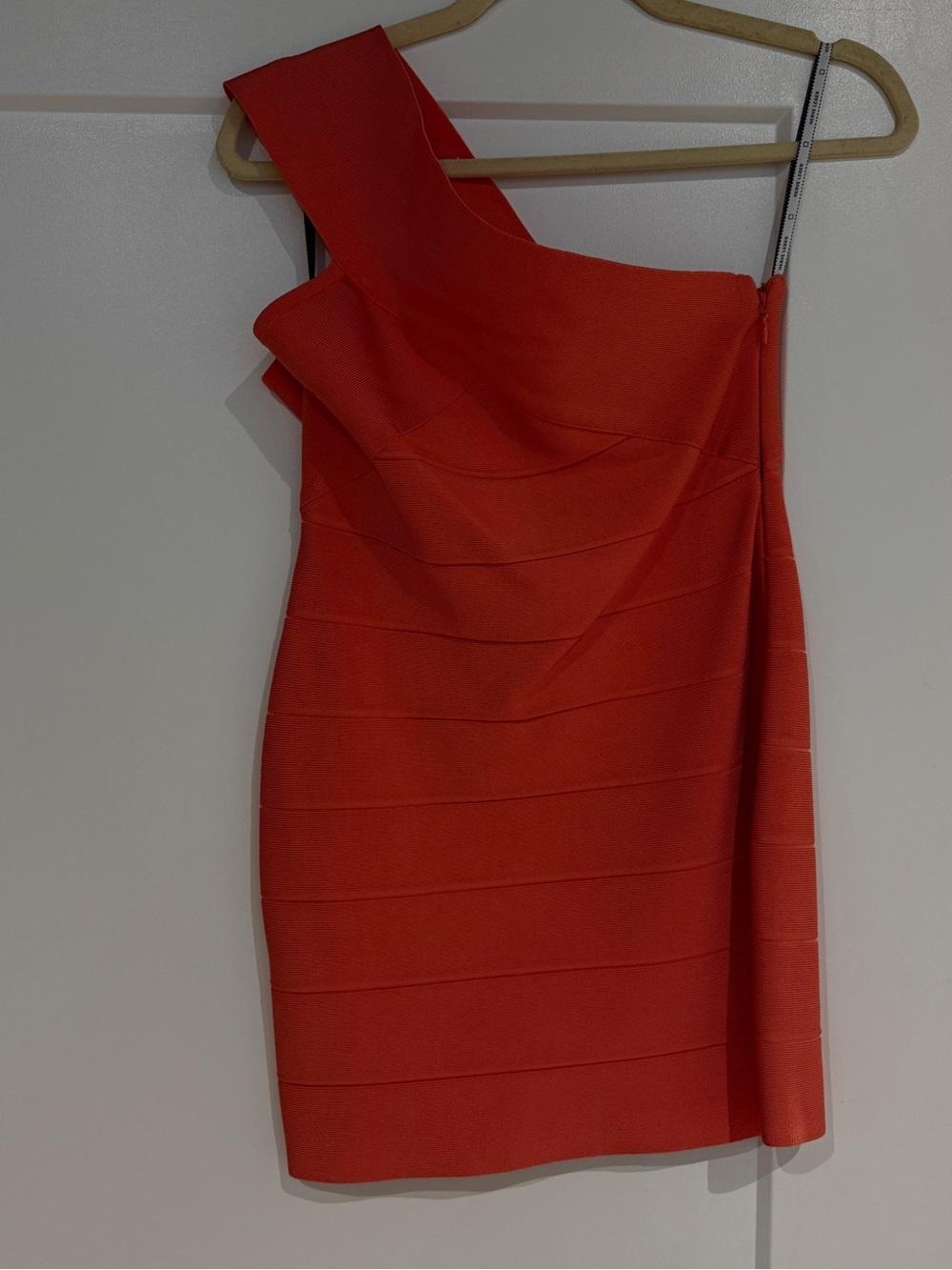 Herve Leger Scarlet One-Shoulder Bandage Dress